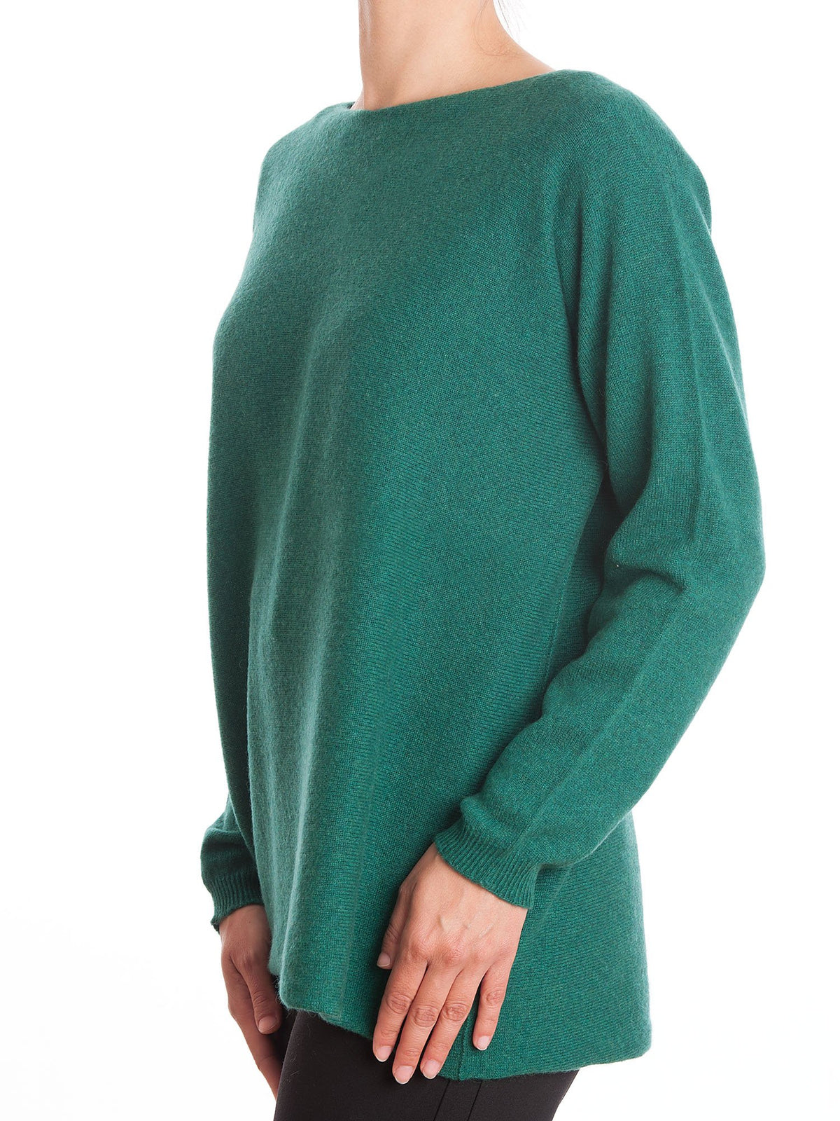 Maxi-pull femme 100 % cachemire, coloris Vert, vue 3 | Dalle Piane Cashmere