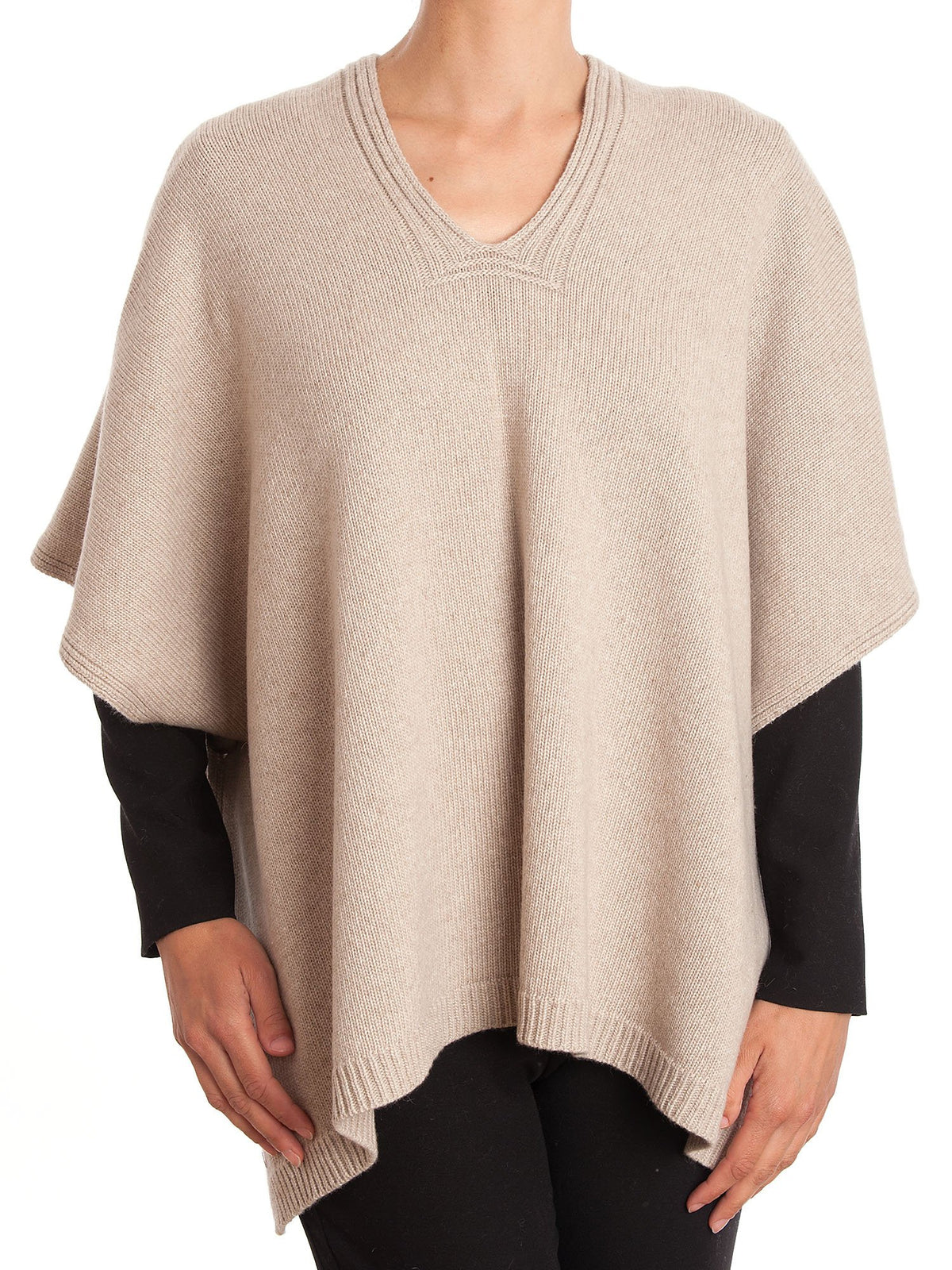 Mantella misto cashmere bottoni, colore Beige | Dalle Piane Cashmere