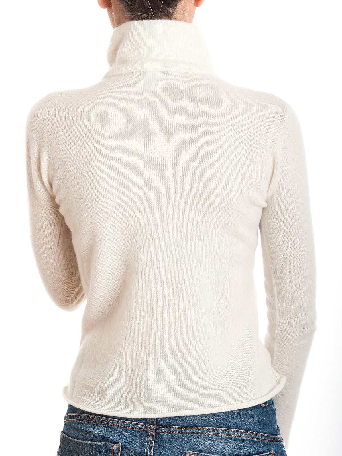 Blouson en maille femme 100 % cachemire, coloris Crème, vue 2 | Dalle Piane Cashmere
