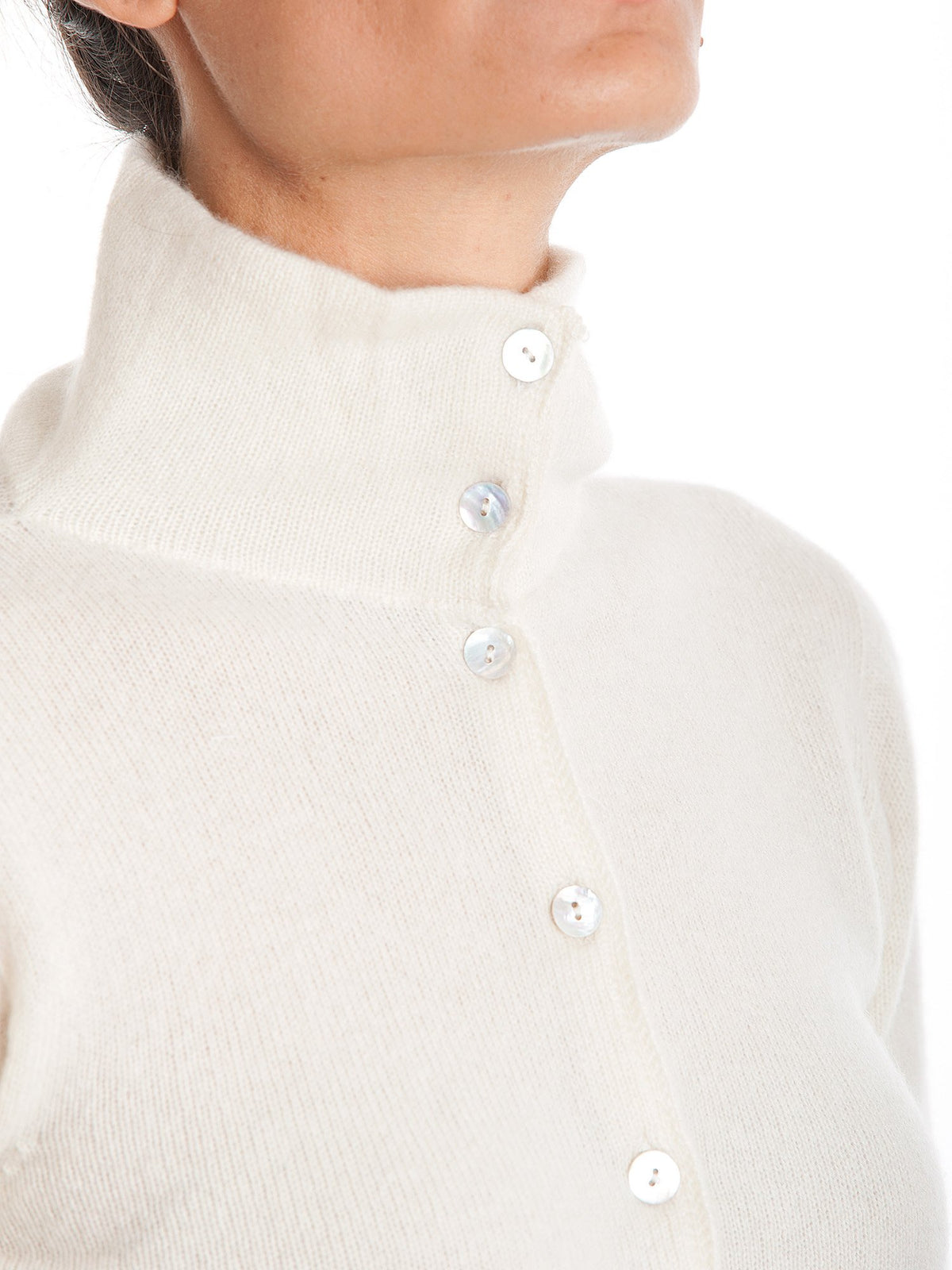 Blouson en maille femme 100 % cachemire, coloris Crème, vue 3 | Dalle Piane Cashmere