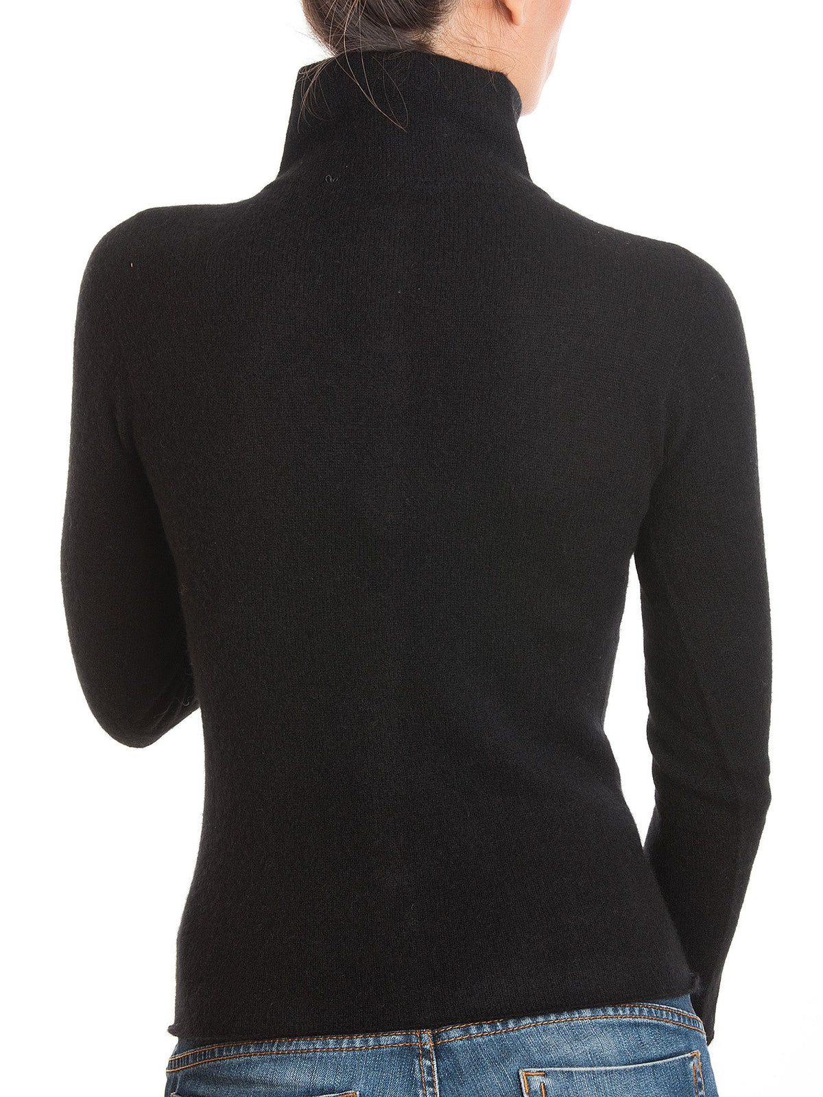 Blouson en maille femme 100 % cachemire, coloris Noir, vue 3 | Dalle Piane Cashmere