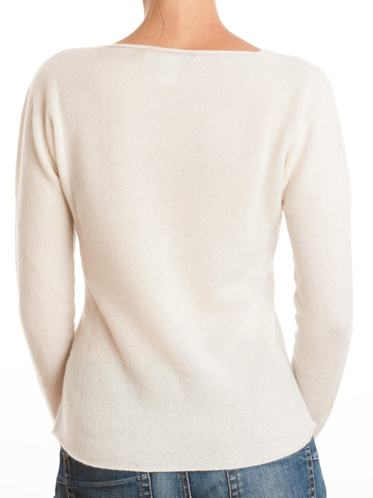 Cardigan con bottoni 100% Cashmere, colore Crema, vista 5 | Dalle Piane Cashmere