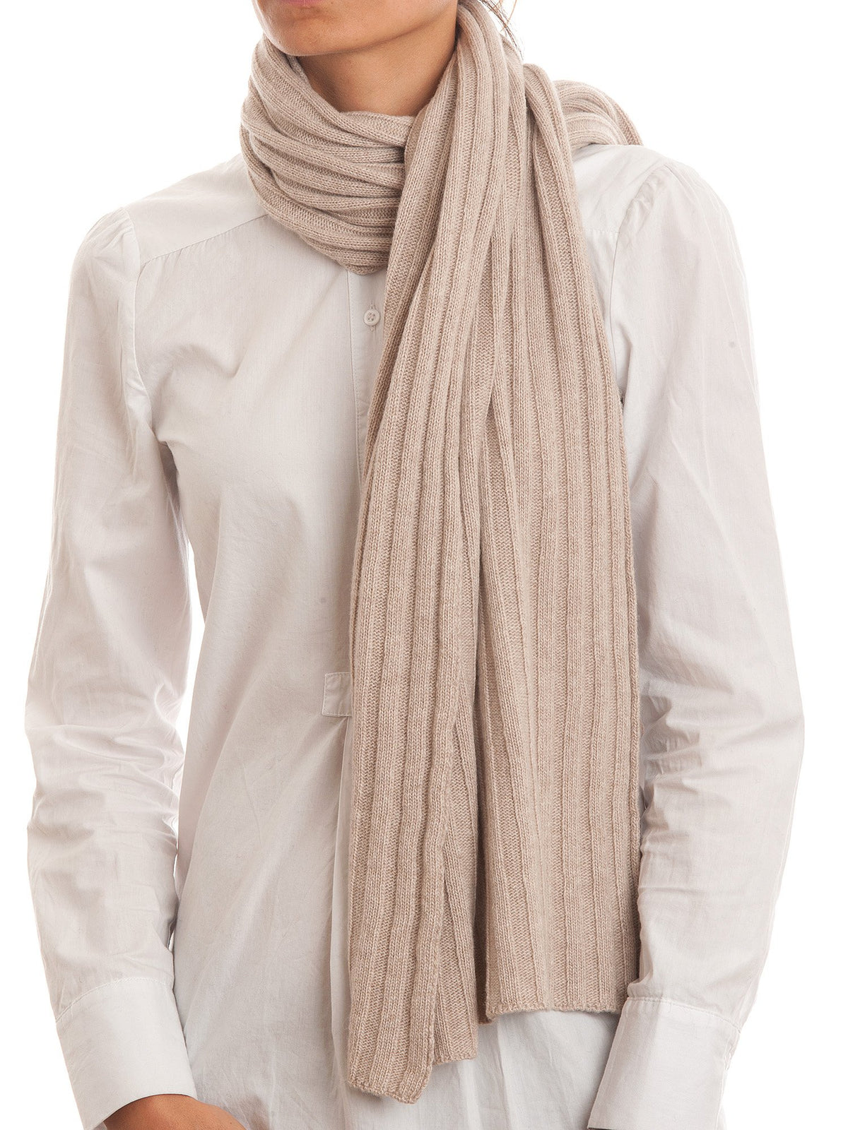 Ensemble écharpe et bonnet femme mélange cachemire, coloris Beige, vue 3 | Dalle Piane Cashmere