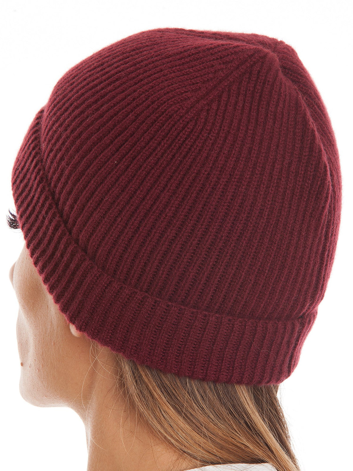 Bonnet femme 100 % cachemire, coloris Bordeaux | Dalle Piane Cashmere