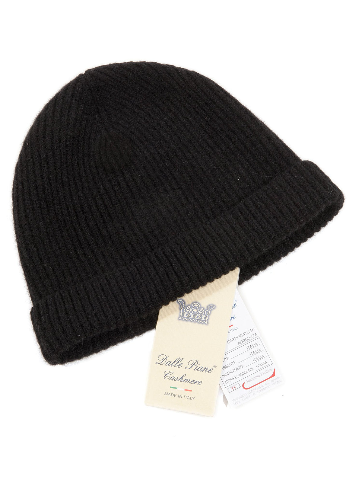 Bonnet femme 100 % cachemire, coloris Noir, vue 2 | Dalle Piane Cashmere