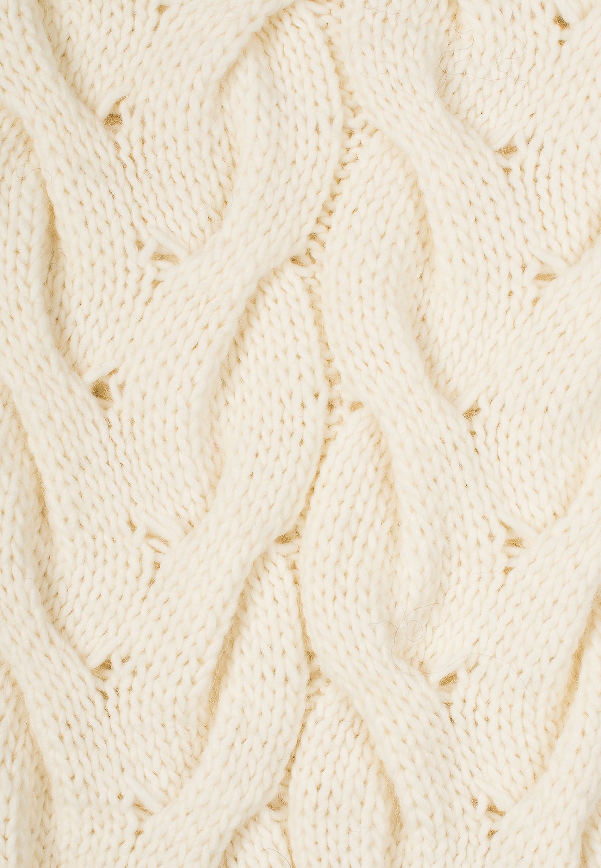 Écharpe à torsades laine et alpaga, coloris Crème, vue 8 | Dalle Piane Cashmere