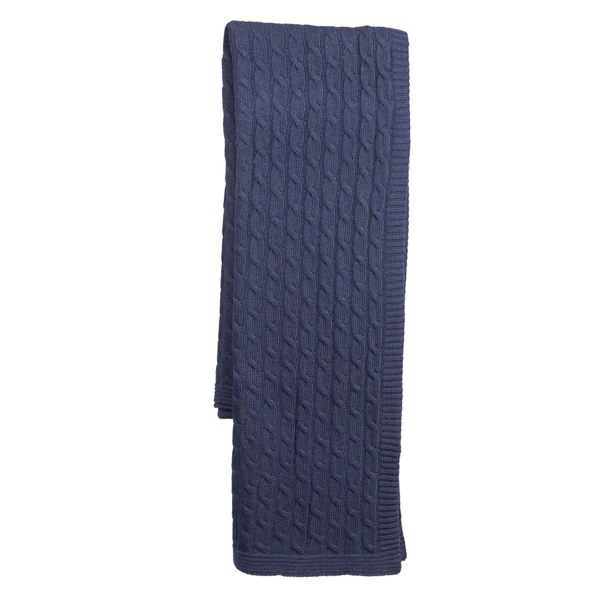 Plaid à torsades mélange cachemire, coloris Bleu | Dalle Piane Cashmere
