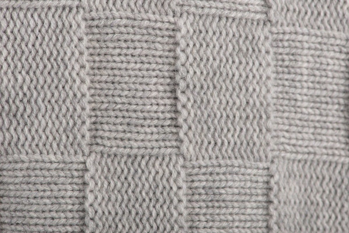Plaid à damier 100 % cachemire, coloris Gris, vue 2 | Dalle Piane Cashmere