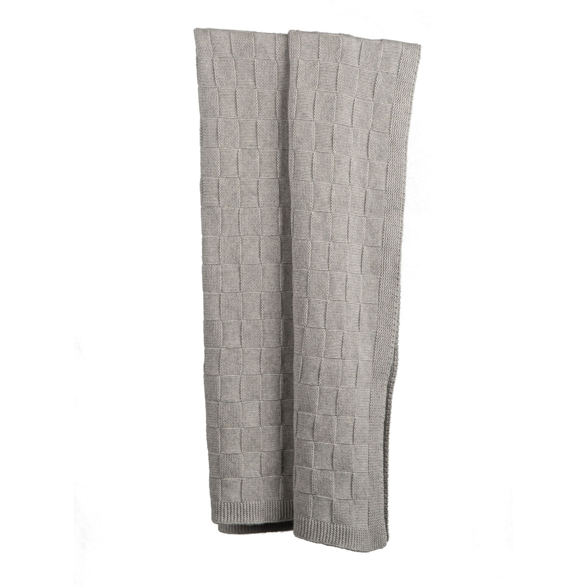 Plaid à damier 100 % cachemire, coloris Gris | Dalle Piane Cashmere