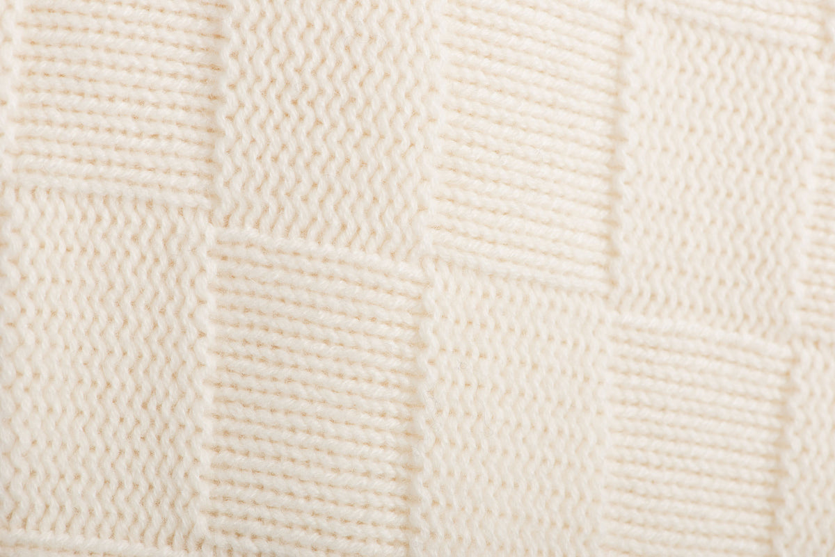 Plaid à damier 100 % cachemire, coloris Crème, vue 2 | Dalle Piane Cashmere