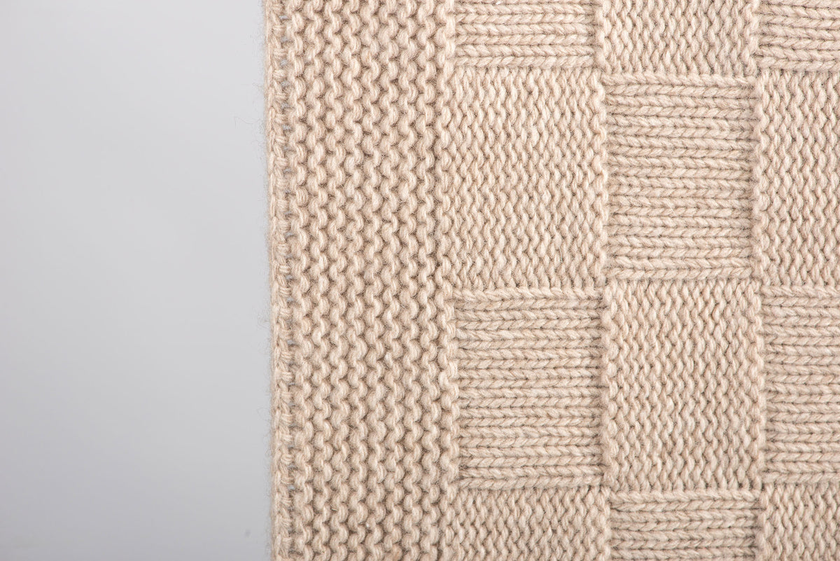 Plaid a Dama Misto Cashmere, colore Beige, vista 2 | Dalle Piane Cashmere