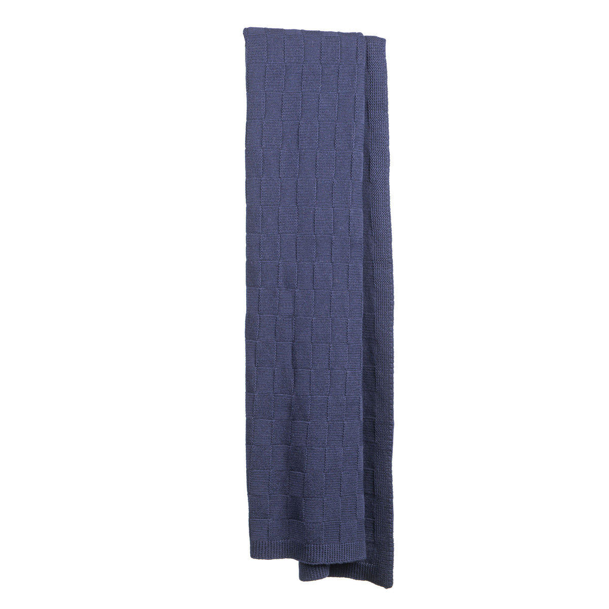 Plaid à damier mélange cachemire, coloris Bleu | Dalle Piane Cashmere