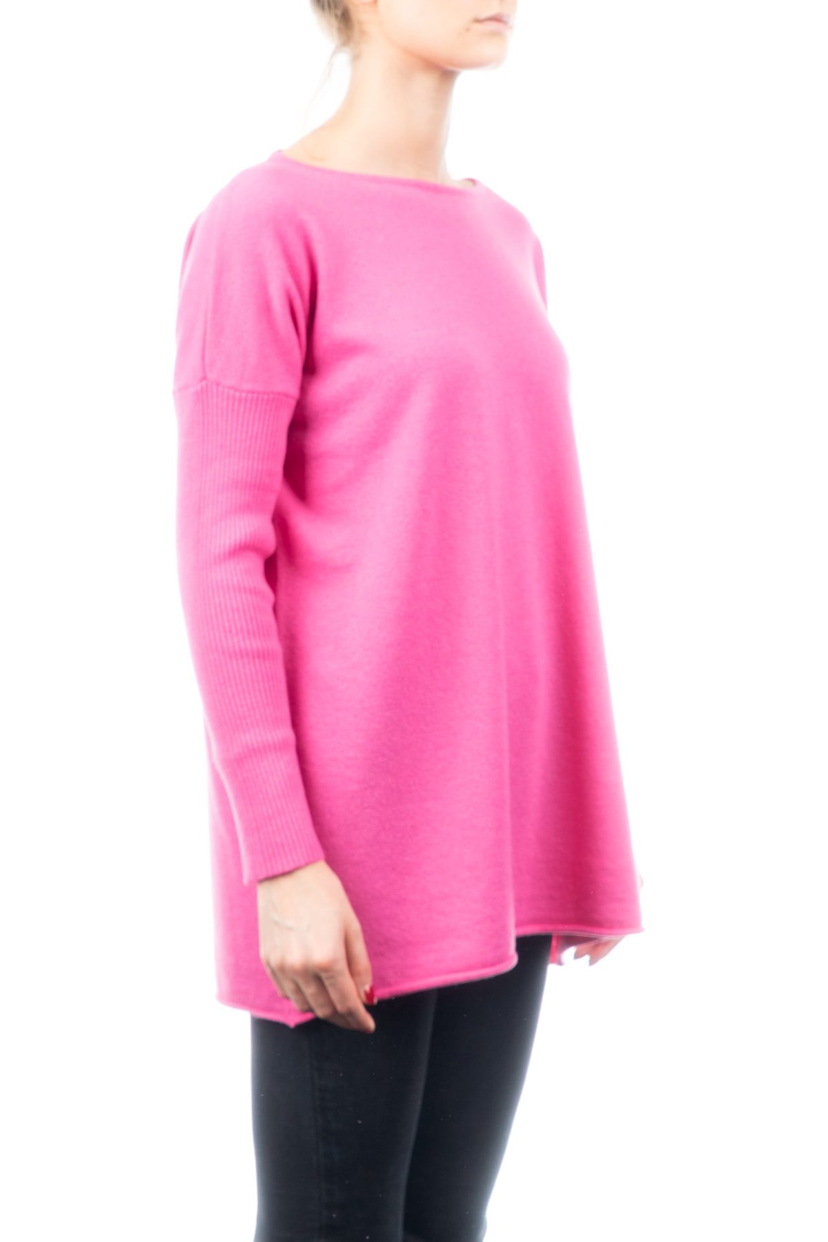 Maxi-pull femme mélange cachemire, coloris Fuchsia, vue 2 | Dalle Piane Cashmere