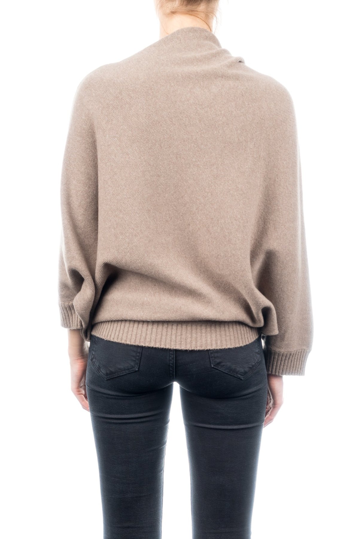 Poncho à manches femme mélange cachemire, coloris Vison, vue 3 | Dalle Piane Cashmere