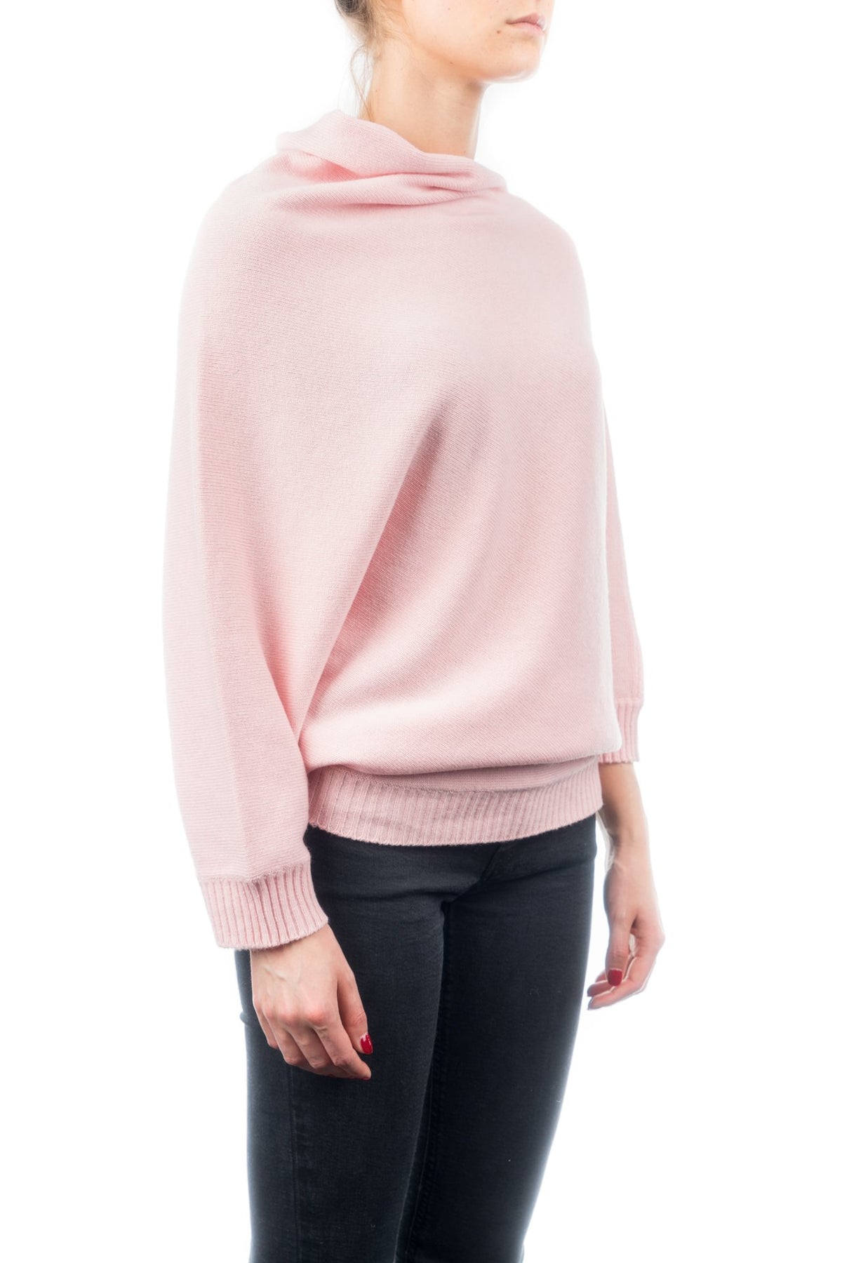 Poncho à manches femme mélange cachemire, coloris Rose, vue 2 | Dalle Piane Cashmere