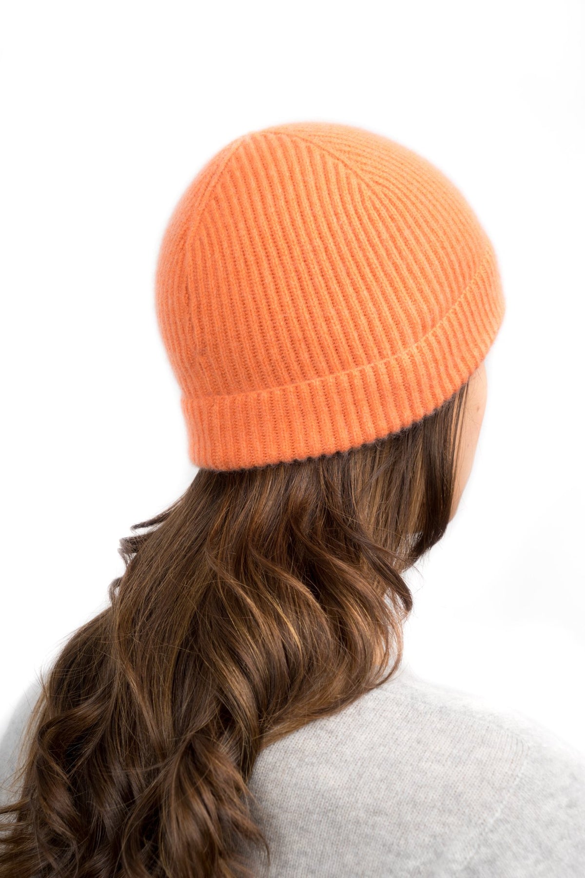 Bonnet femme 100 % cachemire, coloris Orange | Dalle Piane Cashmere