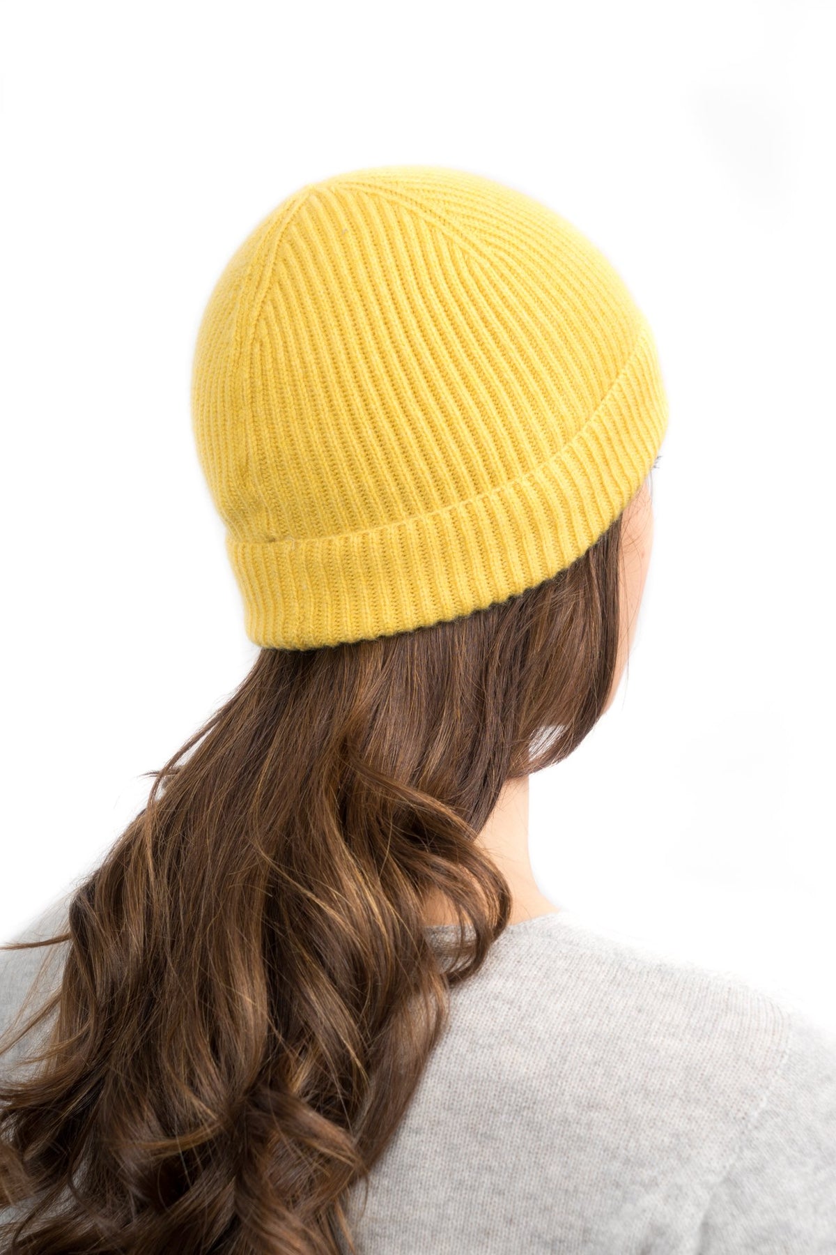Bonnet femme 100 % cachemire, coloris Jaune | Dalle Piane Cashmere