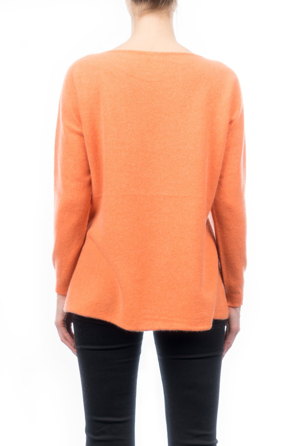 Maxi-pull femme 100 % cachemire, coloris Orange, vue 3 | Dalle Piane Cashmere