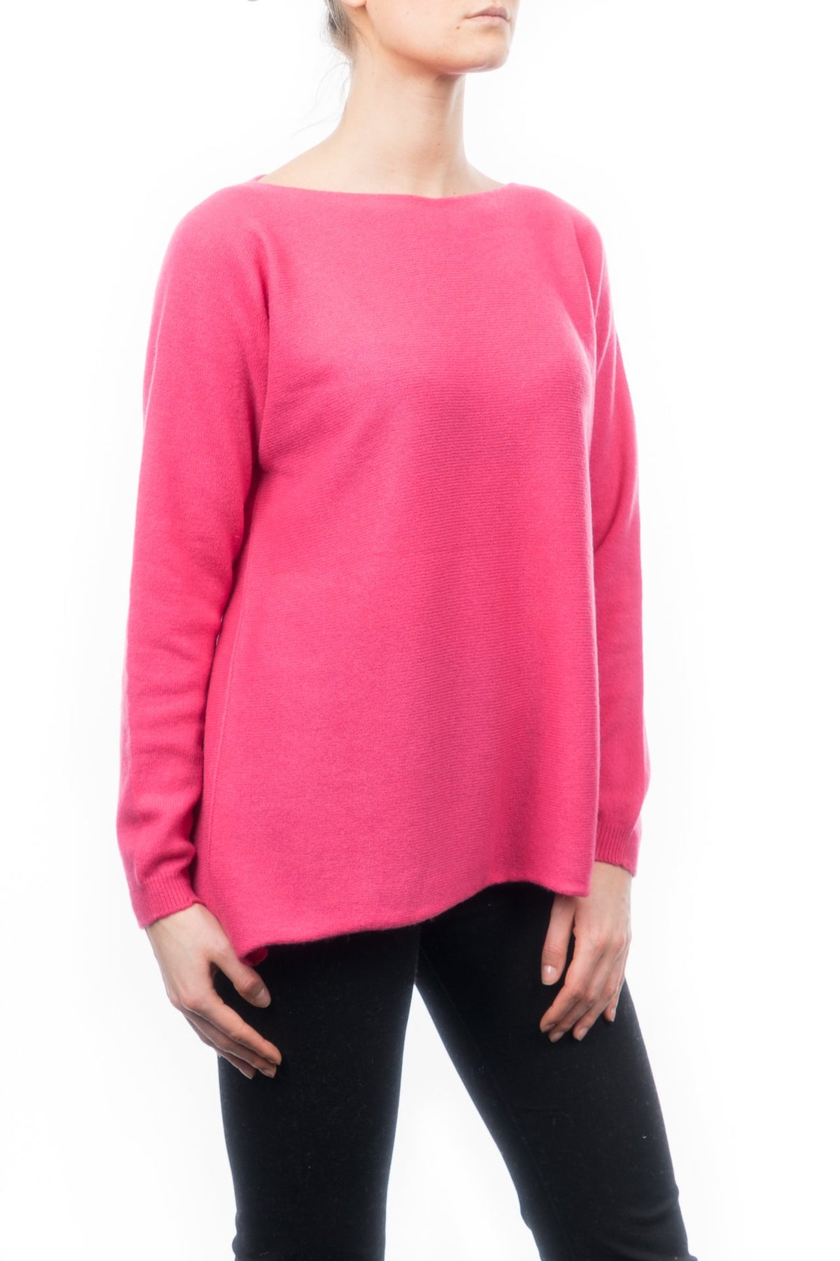 Maxi-pull femme 100 % cachemire, coloris Fuchsia, vue 2 | Dalle Piane Cashmere