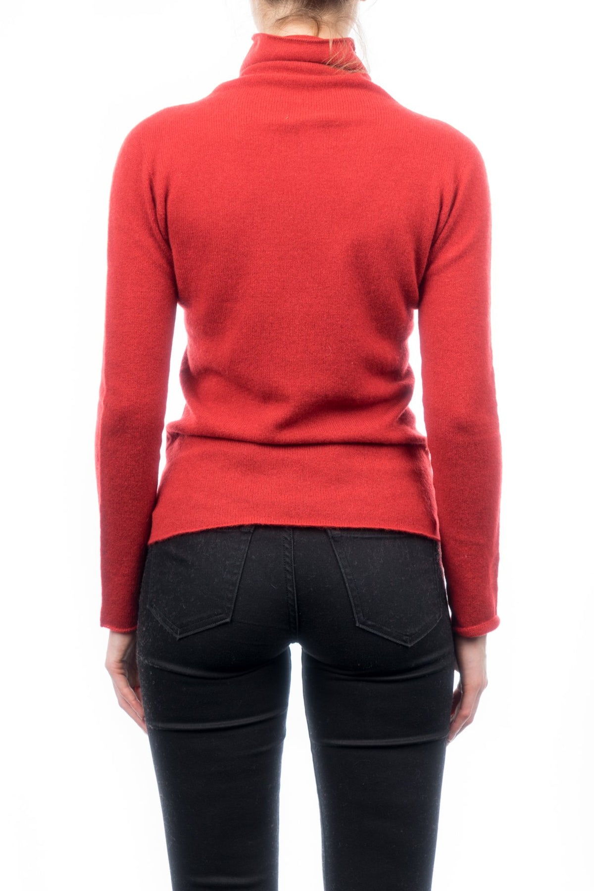 Pull col roulé femme 100 % cachemire, coloris Rouge, vue 3 | Dalle Piane Cashmere