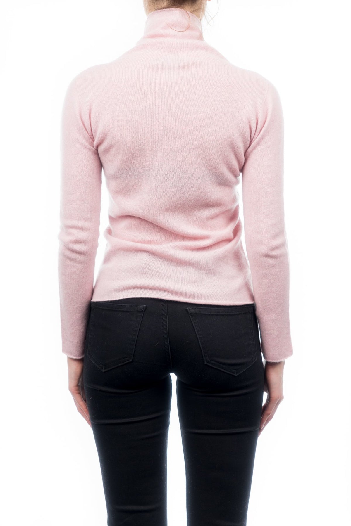 Pull col roulé femme 100 % cachemire, coloris Rose, vue 3 | Dalle Piane Cashmere