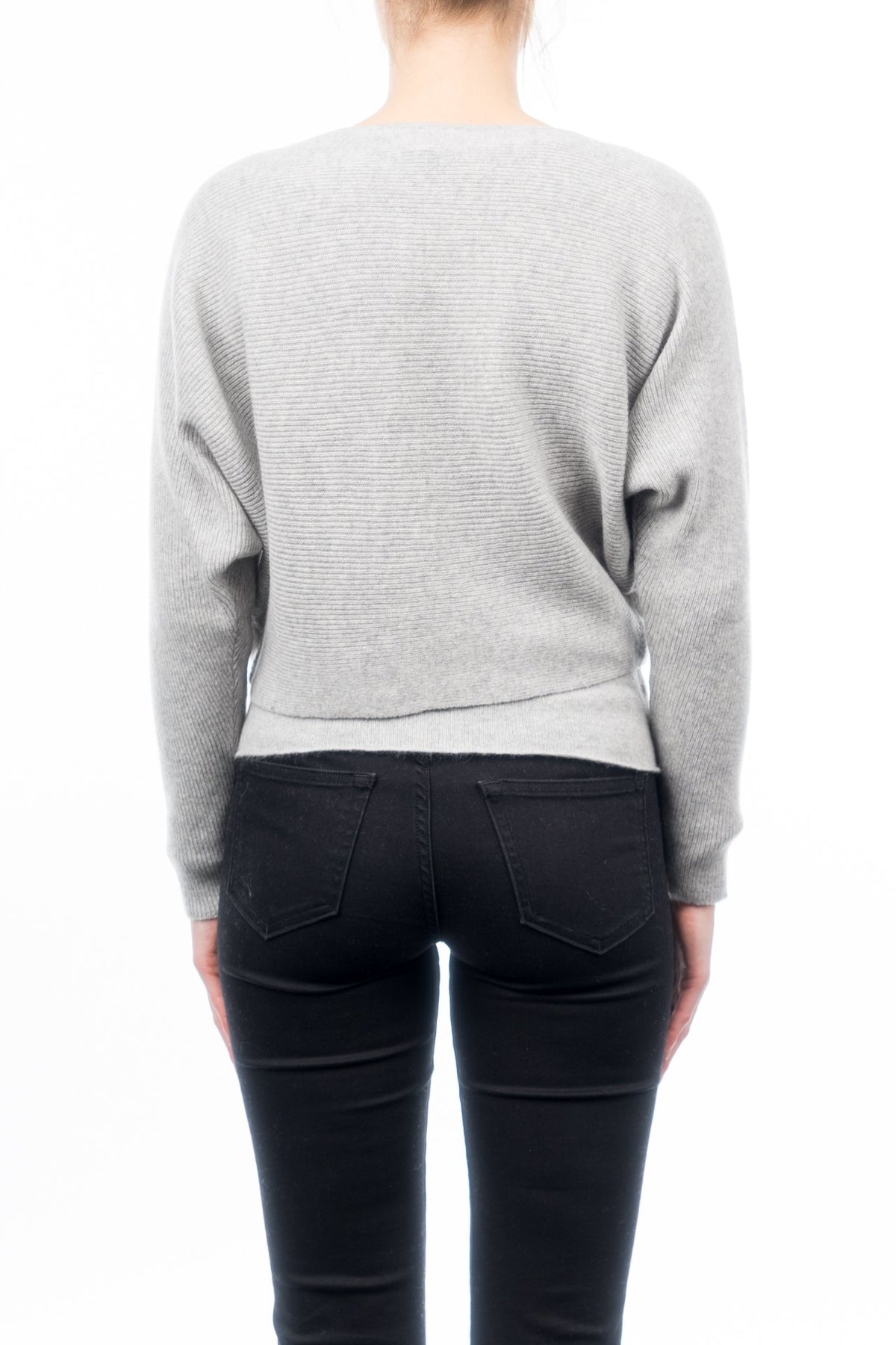 Cardigan court femme 100 % cachemire, coloris Gris, vue 3 | Dalle Piane Cashmere