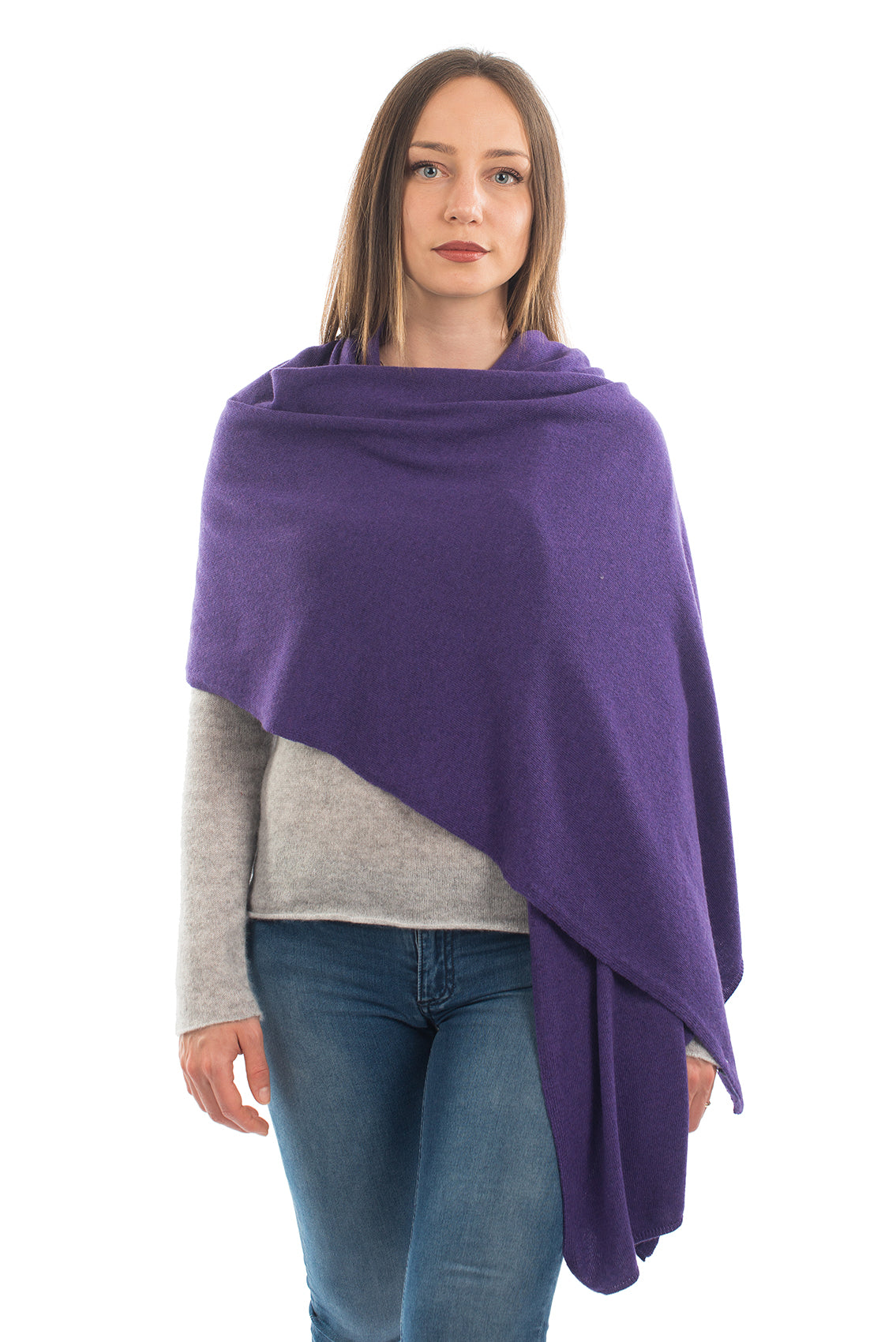 Étole femme mélange cachemire, coloris Violet, vue 2 | Dalle Piane Cashmere
