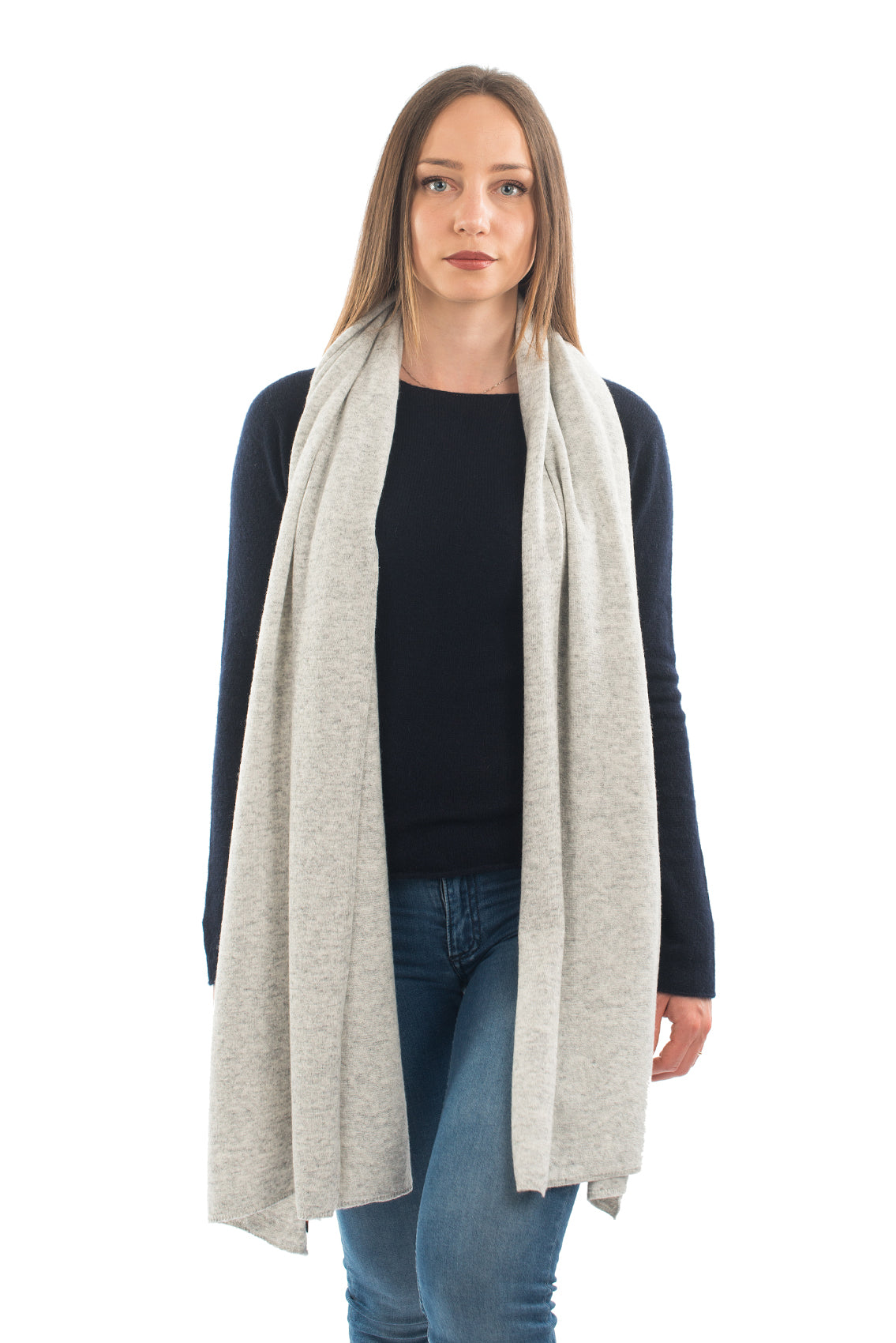 Étole femme mélange cachemire, coloris Gris | Dalle Piane Cashmere