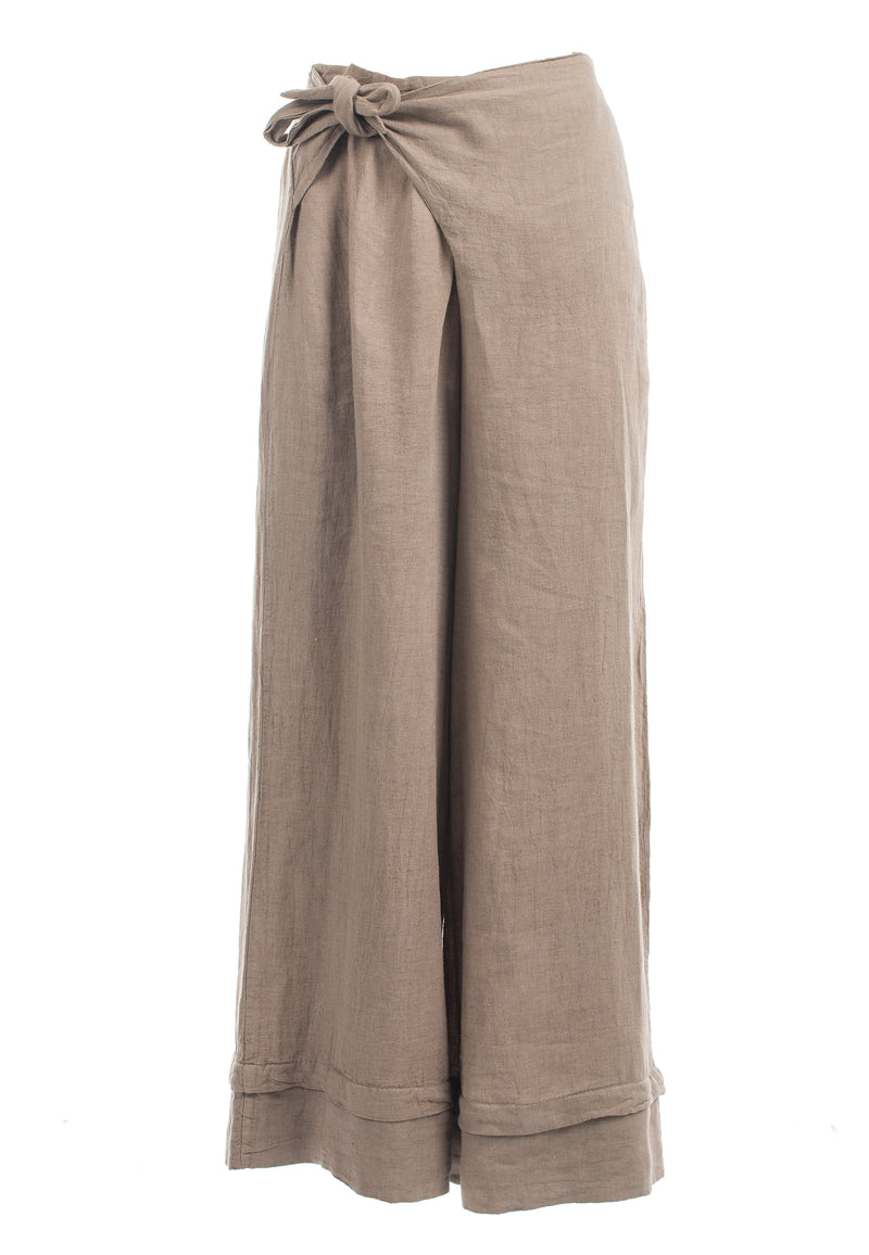Pantalone in 100% lino con fiocco | Dalle Piane Cashmere