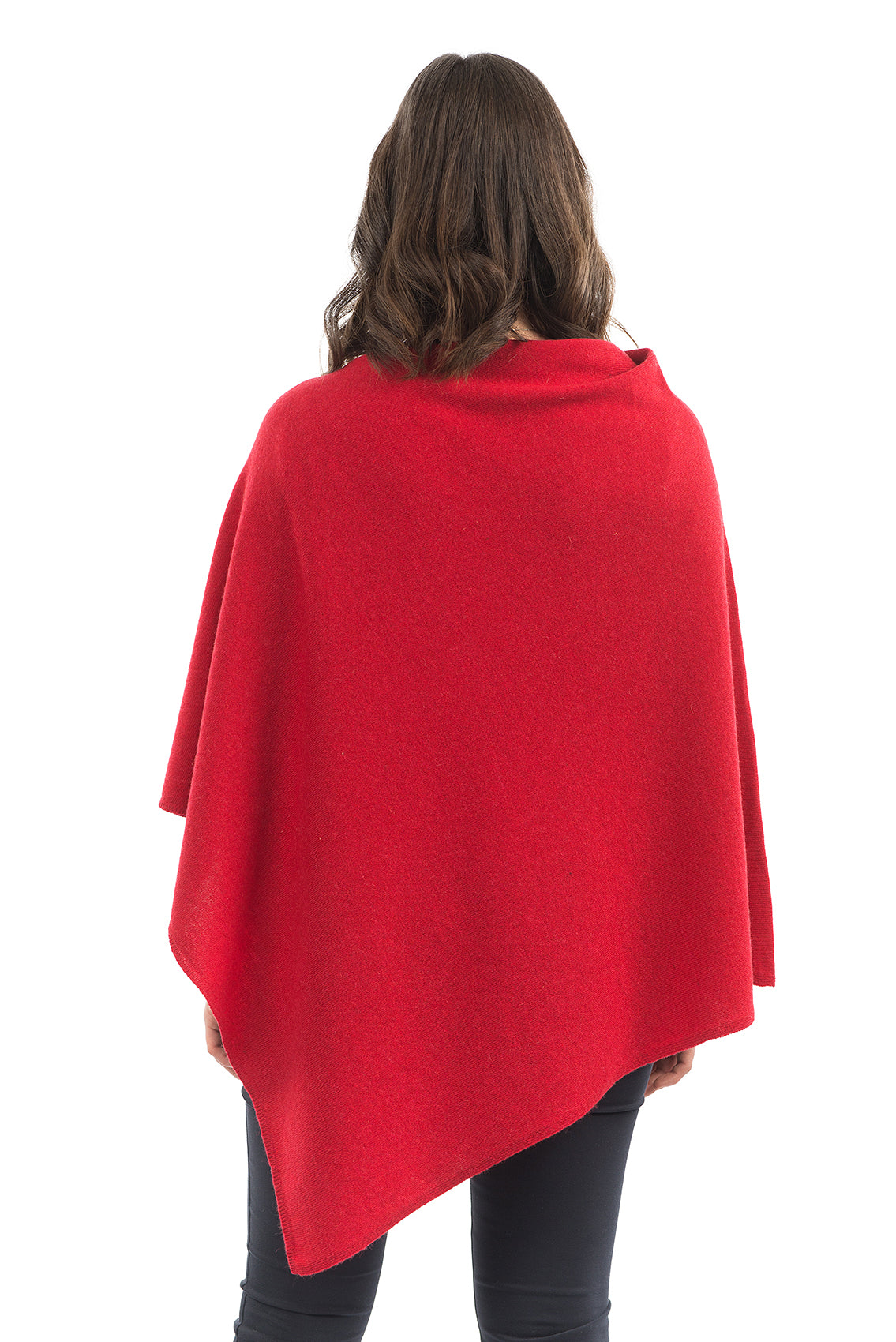 Poncho femme mélange cachemire, coloris Rouge, vue 3 | Dalle Piane Cashmere