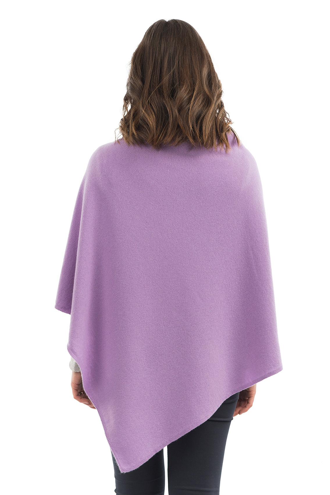 Poncho femme mélange cachemire, coloris Lilas, vue 3 | Dalle Piane Cashmere
