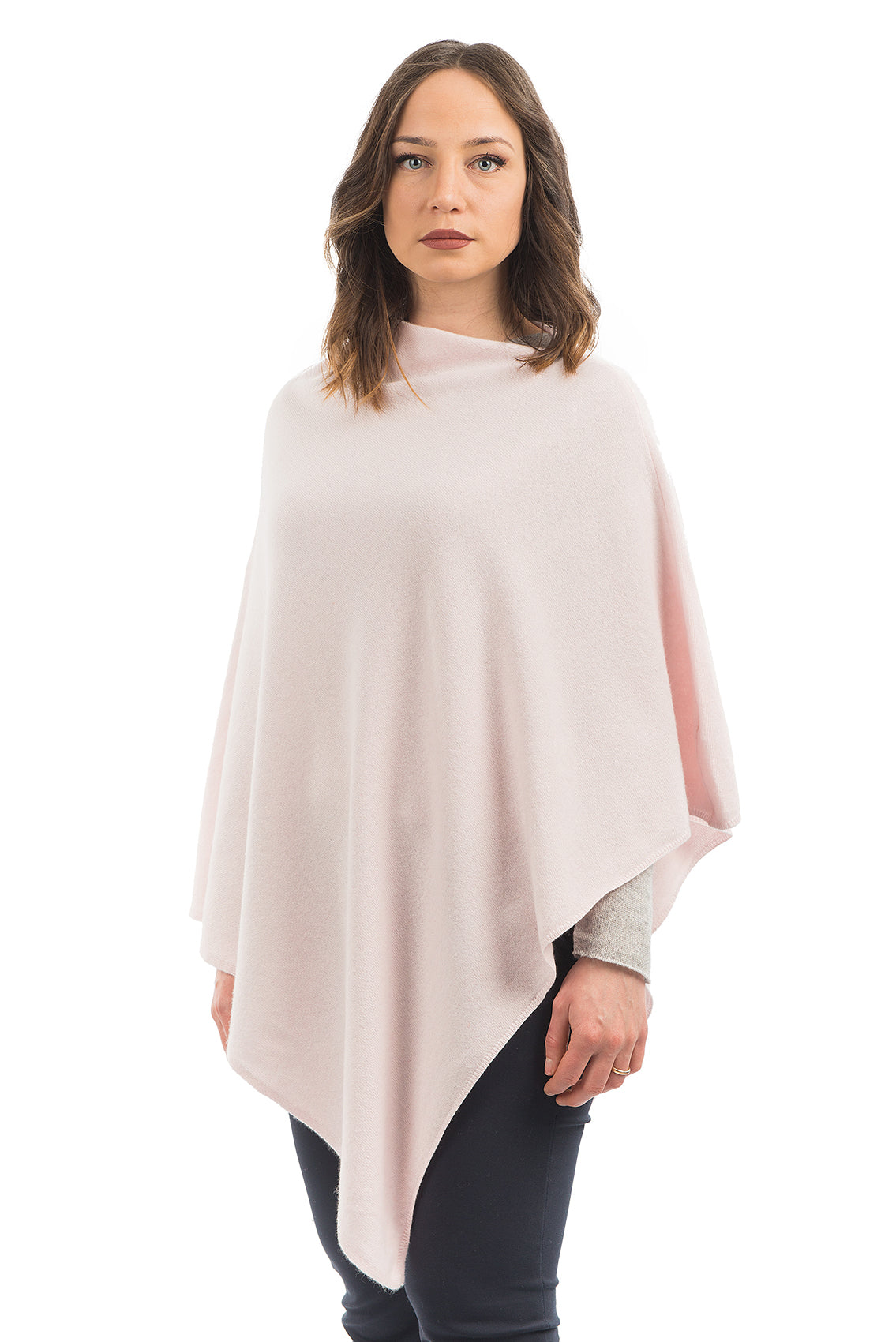 Poncho femme mélange cachemire, coloris Rose, vue 2 | Dalle Piane Cashmere