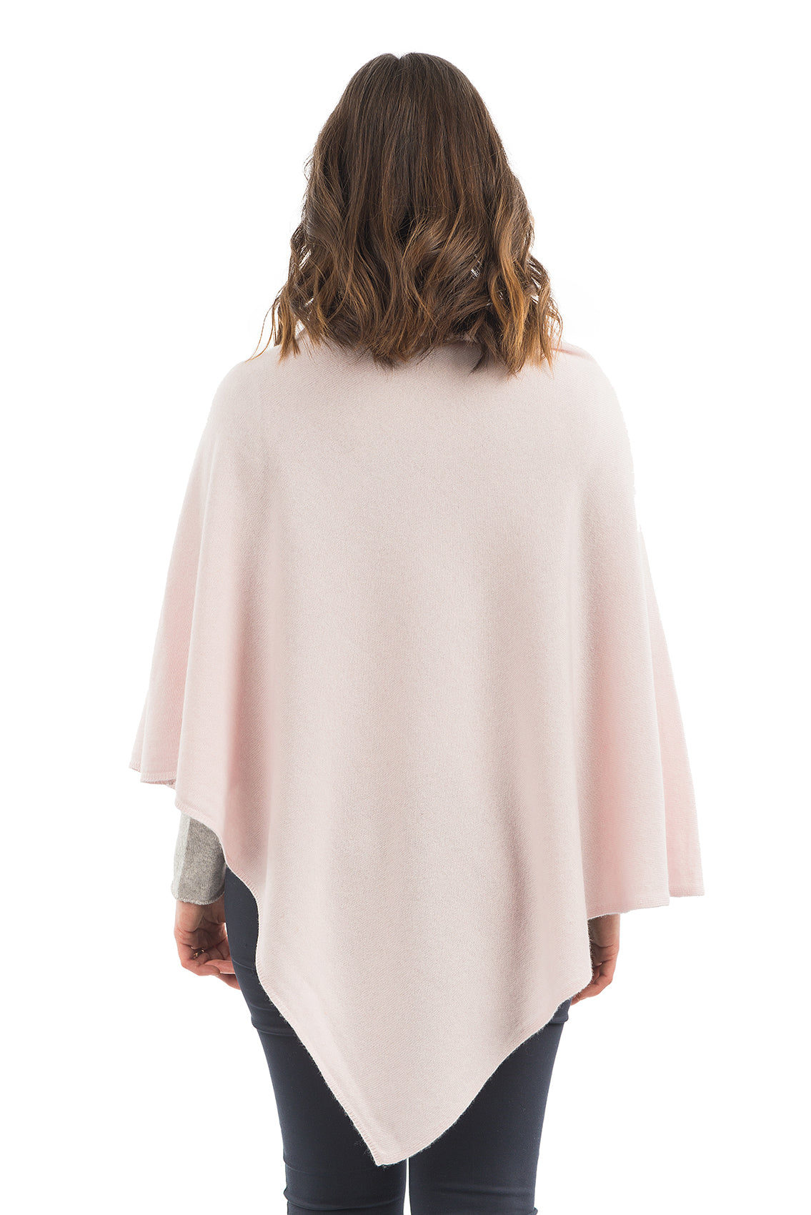Poncho femme mélange cachemire, coloris Rose, vue 3 | Dalle Piane Cashmere
