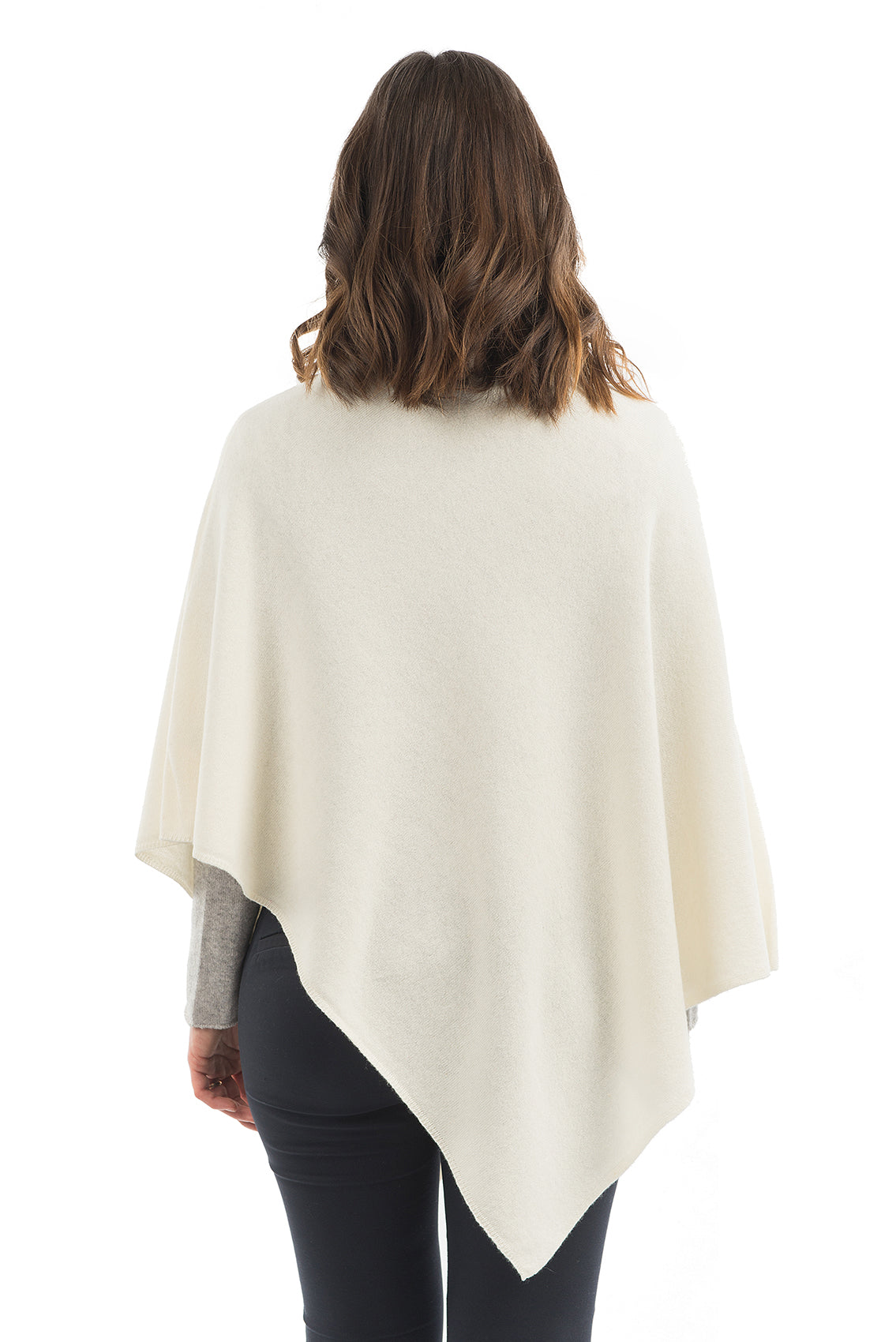 Poncho femme mélange cachemire, coloris Crème, vue 3 | Dalle Piane Cashmere