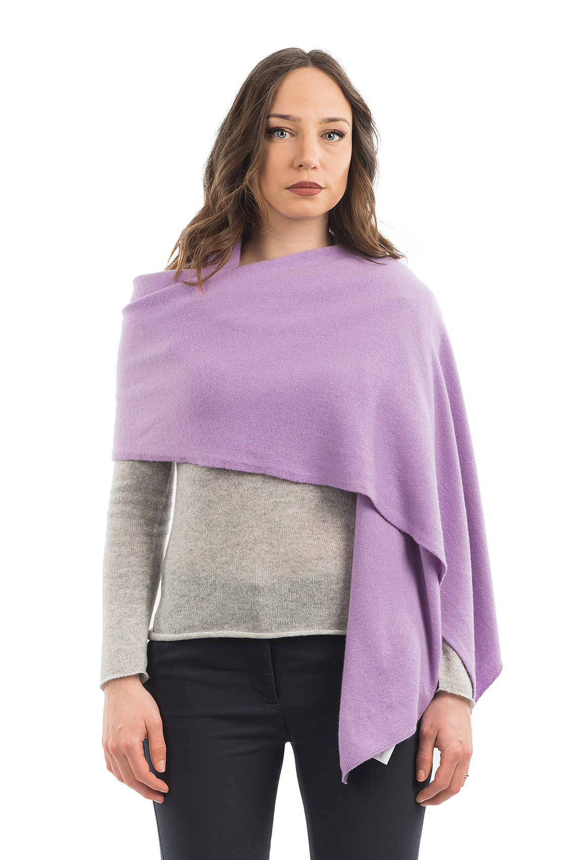 Étole femme mélange cachemire, coloris Lilas, vue 2 | Dalle Piane Cashmere