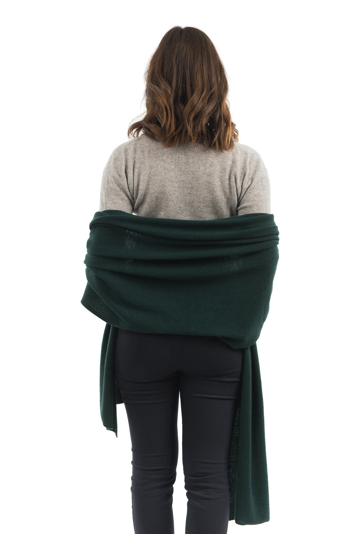 Étole femme mélange cachemire, coloris Vert, vue 3 | Dalle Piane Cashmere