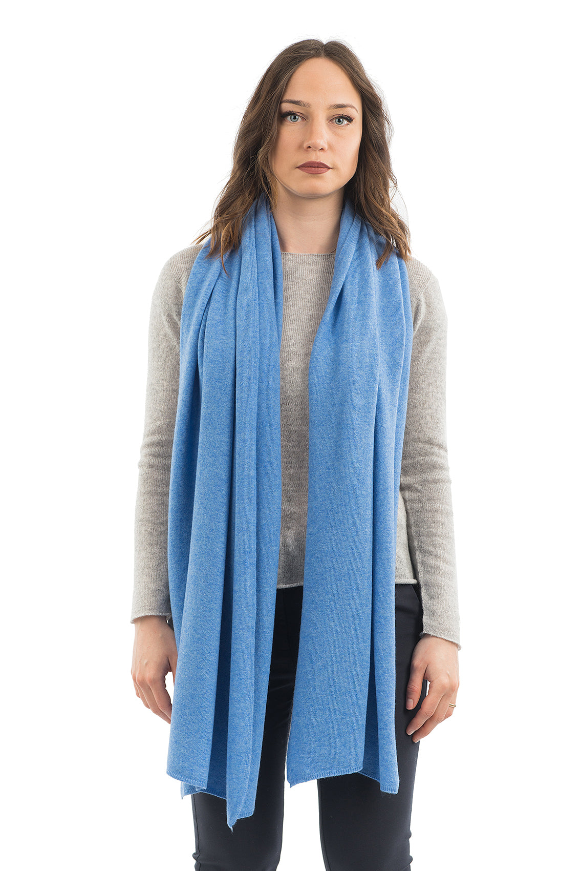 Étole femme mélange cachemire, coloris Azur | Dalle Piane Cashmere