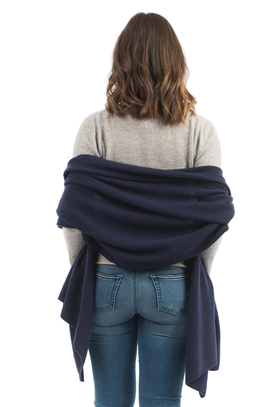 Étole femme mélange cachemire, coloris Bleu, vue 3 | Dalle Piane Cashmere