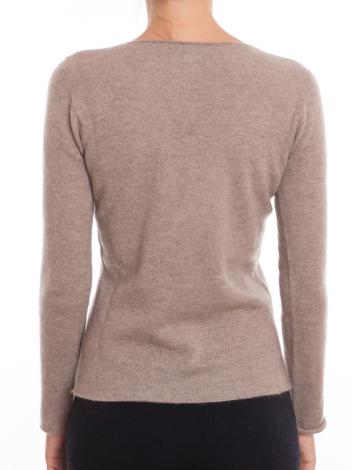Pull col V femme 100 % cachemire, coloris Vison, vue 5 | Dalle Piane Cashmere