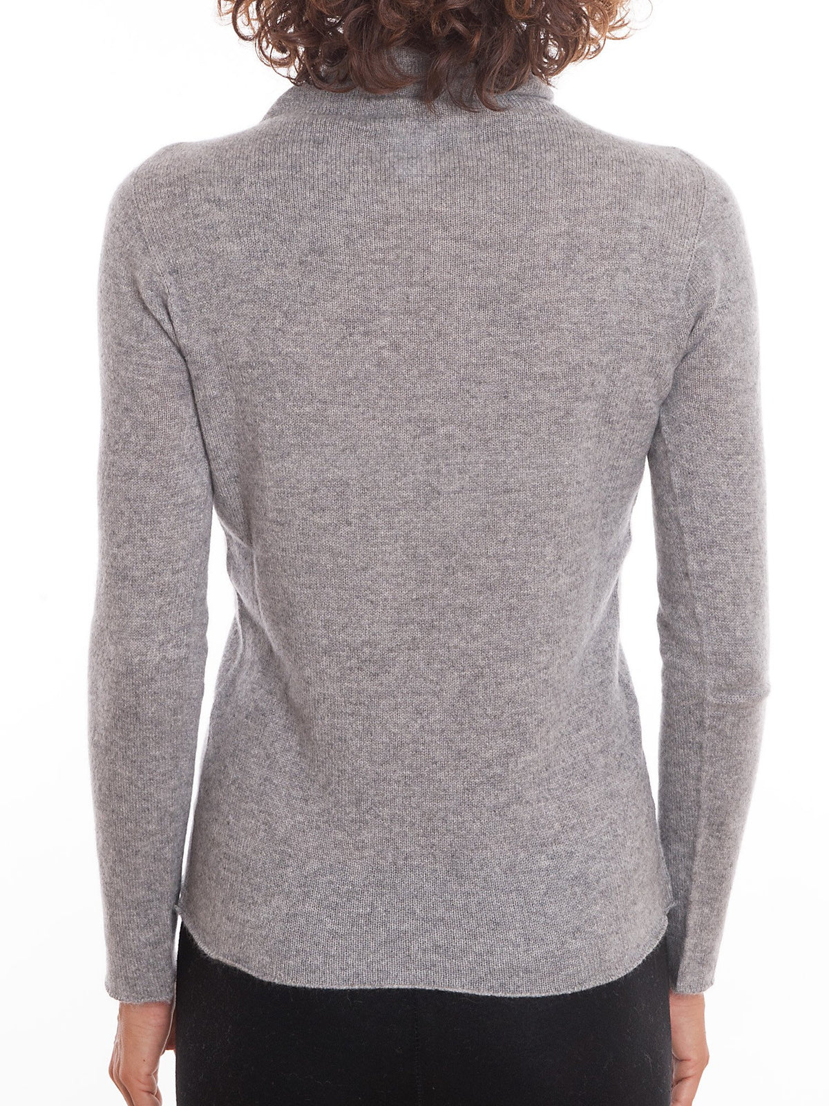 Pull col roulé femme 100 % cachemire, coloris Gris, vue 4 | Dalle Piane Cashmere
