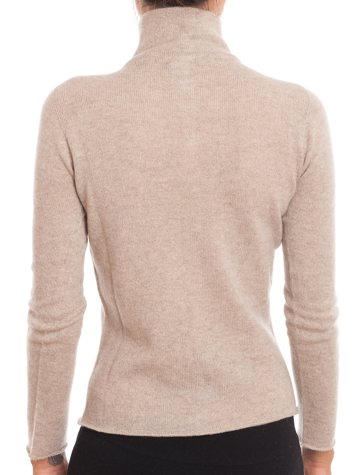 Blouson en maille femme 100 % cachemire, coloris Beige, vue 3 | Dalle Piane Cashmere