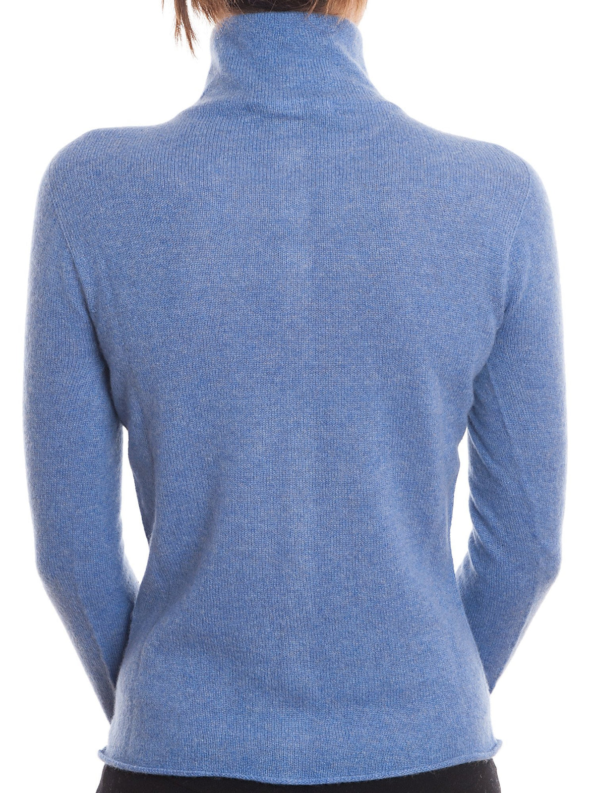 Blouson en maille femme 100 % cachemire, coloris Azur, vue 3 | Dalle Piane Cashmere