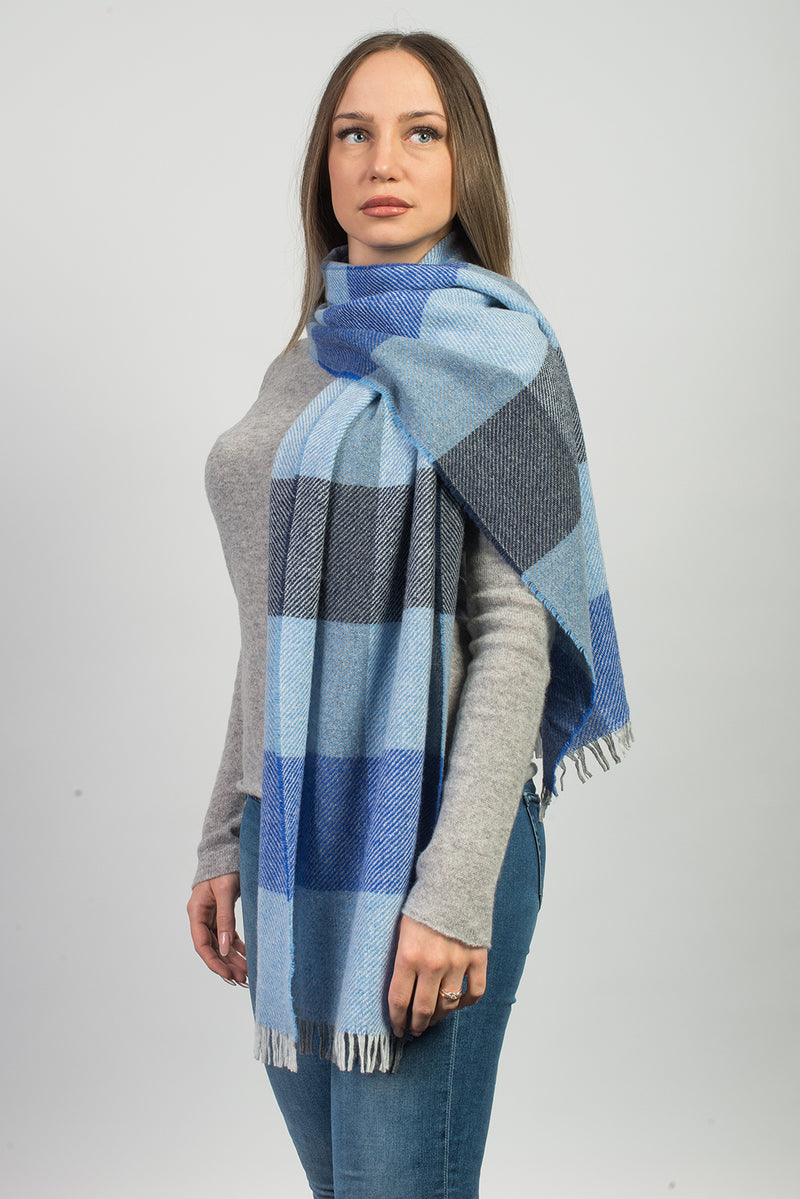 Sciarpa a quadri misto cashmere | Dalle Piane Cashmere