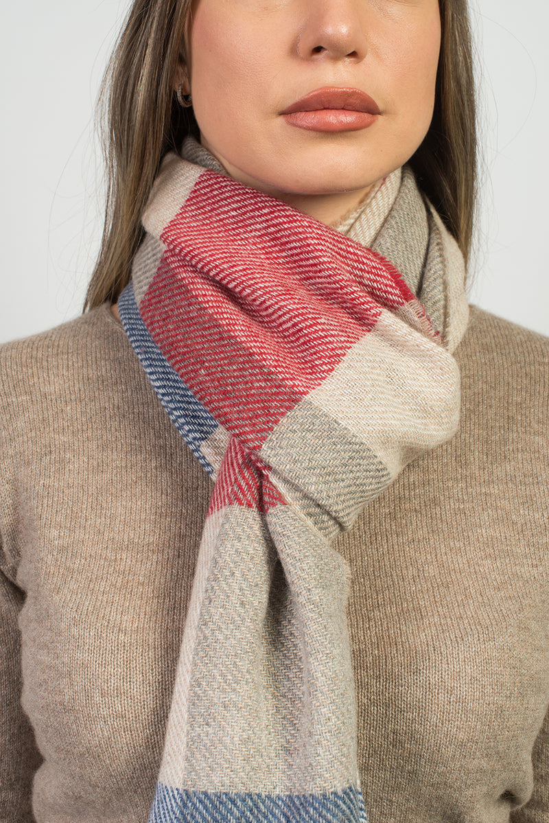 Sciarpa a quadri misto cashmere | Dalle Piane Cashmere