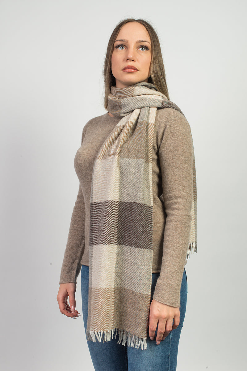Sciarpa a quadri misto cashmere | Dalle Piane Cashmere