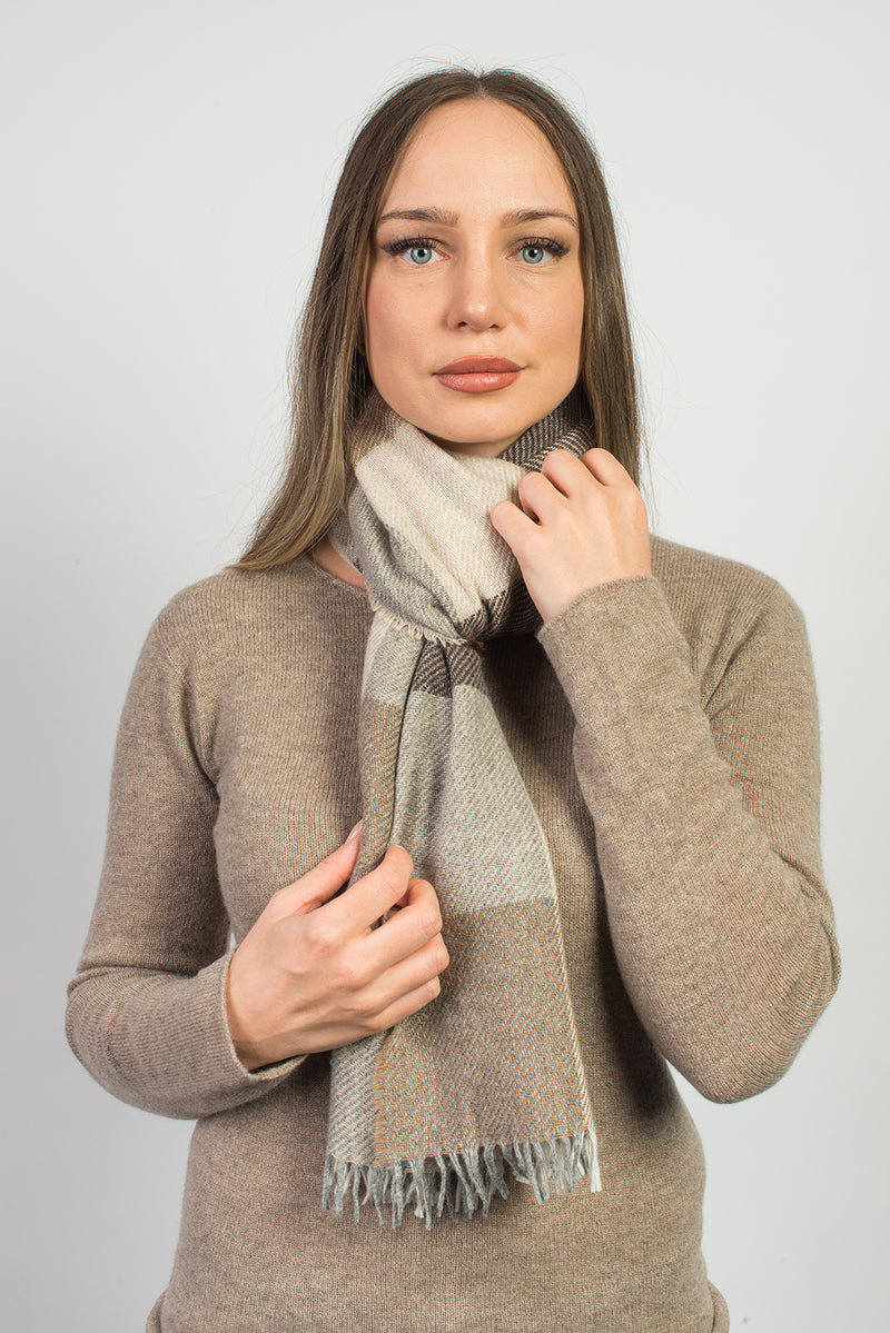 Sciarpa a quadri misto cashmere | Dalle Piane Cashmere