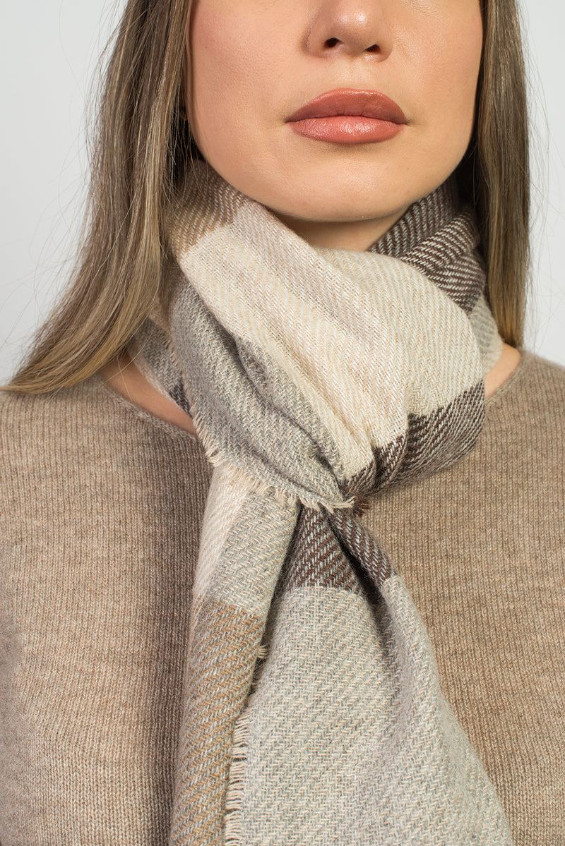 Sciarpa a quadri misto cashmere | Dalle Piane Cashmere