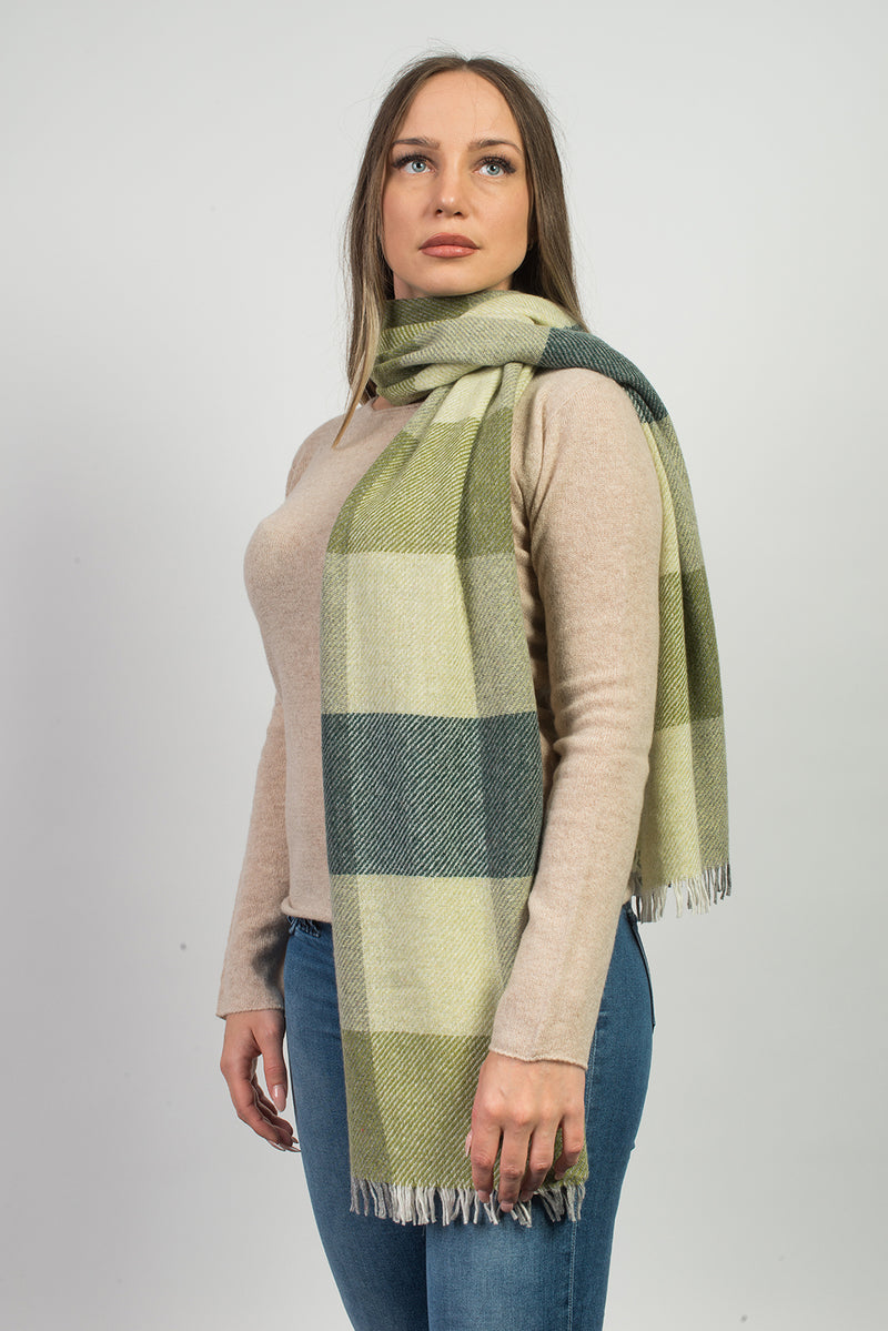 Sciarpa a quadri misto cashmere | Dalle Piane Cashmere