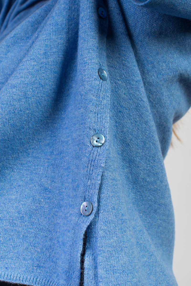 Girocollo con bottoni misto cashmere | Dalle Piane Cashmere