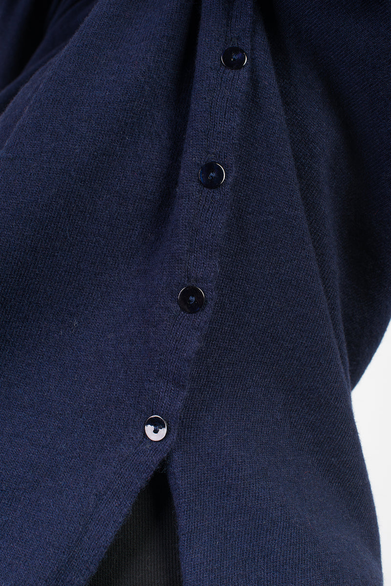 Girocollo con bottoni misto cashmere | Dalle Piane Cashmere
